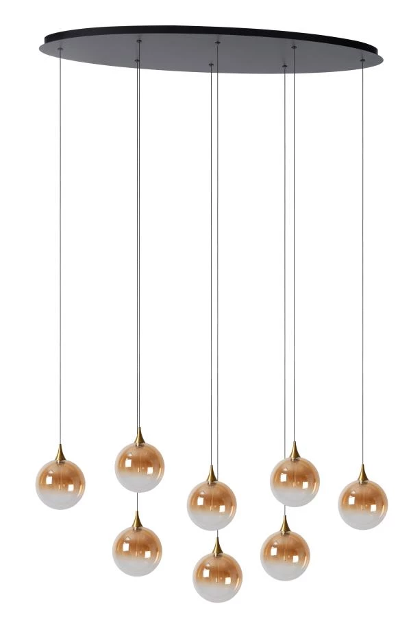 Lucide Premium GISELA - Lámpara colgante - LED Regul. - 8x3,9W 2700K - Ámbar - apagado